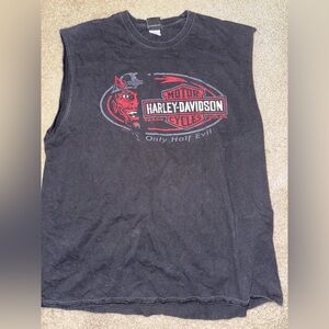 Harley-Davidson Black and Red Graphic Tank Top